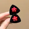 Pinza para el pelo de felpa de alta gama con orejas de gato y lazo para otoño e invierno para cabello fino, pinza de tiburón para flequillo y accesorios para el cabello