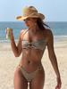 Traje de Baño Transfronterizo para Mujer 2026 Nuevo Bikini Rayado Dividido Deseo Puro Manantial Caliente Coreano Hermoso Conjunto de Bikini