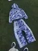 Conjunto de moletom camuflado retrô estilo de rua americano 2026 com jaqueta bordada com zíper e calça de perna larga, unissex