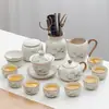 Lujo Ligero de Gama Alta Horno Ru Juego de Té Kung Fu para el Hogar Cerámica China Tetera Taza de Té Bandeja de Té Pequeña Juego de Regalo