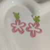 Pendientes de flor de dopamina de primavera y verano para mujer, bonitos y frescos pendientes de flores huecas exageradas, estilo festivo, diseño de nicho, bonitos pendientes
