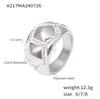 Anillo nuevo geométrico de cono de diamante transfronterizo de Europa y Estados Unidos, moda, diseño simple, acero de titanio chapado en oro de 18k, joyería