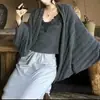 Cárdigan de punto estilo francés, relajado y sin esfuerzo chic, con mangas murciélago, para otoño e invierno, diseñado para crear un look estilizado y versátil.