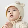 Touca de Bebê Estilo Coreano Fofa Cor Sólida Fresca Versátil Chapéu de Proteção para Ouvidos Infantil Casual à Prova de Vento para Uso Externo