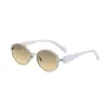 [Personalizado] Gafas de Sol Ovaladas de Moda Europeas y Americanas para Mujer, Tendencia Personalizada para Fotografía Callejera al Aire Libre, Gafas de Sol para Mujer, Transfronterizo