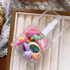 Nuevo Lazo de Pelo Dulce Colorido Básico Estilo Coreano para Cola de Caballo Grande para Niños, Anillo de Pelo Trenzado de Alta Elasticidad Hecho a Mano para Bebés