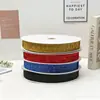 Fita com glitter, fita de veludo com glitter colorida, fita para presente de Natal, materiais para acessório de cabelo com laço DIY, fita com glitter