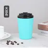 Taza Térmica de Acero Inoxidable 304 de Color Sólido Transfronteriza, Taza de Café Portátil para Beber Directamente al Aire Libre, Taza Medidora de Leche para Coche, Venta al por Mayor
