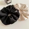 Goma para el pelo de satén texturizado, color liso, estilo coreano, tamaño grande, accesorio versátil para coleta, liga para el pelo