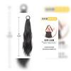Peluca de Cola de Caballo Vitalidad Femenina Chica Doble Cola de Caballo Cabello Rizado en Capas Cola de Caballo Lateral Cabello Artificial Peluca con Tiras Trenza