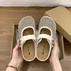 Meias-pantufas Fechadas na Ponta, com Solado Grosso e que Aumentam a Altura, para Mulheres, Novo Estilo Verão 2026, Sandálias Mary Jane Tecidas Vazadas de Calçar