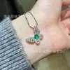 Atacado de fábrica alta qualidade material natural perigoso Pingente de borboleta de jade verde Yang design pequeno e fresco Cravação em prata s925