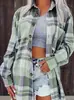 Ropa de mujer transfronteriza Europa y Estados Unidos otoño e invierno 2024 nueva moda casual Oversize holgada camisa de cuadros