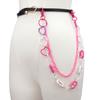 Cadena acrílica de doble capa, accesorio para jeans de hip hop, decoración para hombres y mujeres, cadena de cintura de metal para faldas, cadena para pantalones estilo ins.