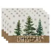 Amazon Manteles Navideños Muñeco de Nieve Árbol de Navidad Manteles Decoración de Mesa de Comedor Occidental Manteles Aislantes Fiesta Navideña