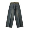 Jeans retos femininos estilo retrô americano desgastado lavado 2023 outono hot girl soltos de cintura alta boca de sino perna larga
