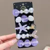 26 novos presilhas de cabelo de sereia para crianças, acessórios de cabelo de princesa com estrela-do-mar e concha, presilhas de cabelo românticas com cauda de peixe iridescente, presilhas de cabelo com tema oceânico