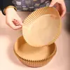 Bandejas de papel para assar no forno redondas e quadradas, papel absorvente de óleo, papel de silicone dupla face, papel para air fryer de alimentos, certificado FDA