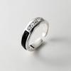 Anillo Geométrico de Circonita Estilo Coreano Simple Elegante Moda Lujo Ligero Gama Alta Anillo de Ola con Goteo de Pegamento Negro
