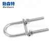 Abrazadera de tubería de tornillo en forma de U de acero inoxidable 304 Perno en forma de U con aro deflector Aparejo Marino para Yates