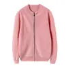 Cardigan de Cashmere Macio Espesso com Zíper Gola Redonda Tricô Liso para Crianças Suéter Base de Cashmere para Bebê