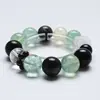 [Verde Bosque] Pulsera de Cristal Natural Obsidiana Verde Fluorita para Mujer La Más Fácil de Combinar Pulsera de Regalo Venta al por Mayor