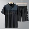 Traje casual de mediana edad Diyu Shenlong para hombre, camiseta de manga corta fina de verano, pantalones, ropa deportiva de seda de hielo para padre