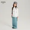 Camiseta Básica Yojia para Meninas Primavera 2026 Nova Estilosa Renda Manga Longa para Meninas Pequenas Top de Primavera Infantil