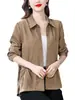 Abrigo Delgado de Moda para Esposa Kuo Primavera y Otoño 2022 Chaqueta Larga que Cubre el Vientre Materno Adelgazante Holgada Top Adelgazante para Mujer
