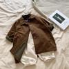 Roupa infantil coreana para meninos e meninas corta-vento 2025 primavera nova infantil bebê longo primavera e outono lavagem algodão casaco moda