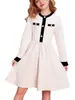Vestido Infantil de Manga Longa para Outono e Inverno com Botões, Vestido Casual de Tricô Estilo Princesa, Roupa de Festa para Meninas de 8 a 12 Anos