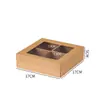 Pastel Lunar Tradicional Chino Caja de Empaque Caja de Regalo Rojo Nueve Cuadrados Yema de Huevo Crujiente Papel Kraft Cuatro-Seis Cuadrados Transparente