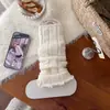 Calcetines de mujer estilo Miu, calentadores de piernas versátiles de estilo coreano con rayas verticales, cubiertas para piernas adelgazantes, nuevos calcetines holgados de lana tejida de otoño