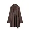 Exportación Europea y Americana Transfronteriza 2025 Nueva Ropa de Otoño e Invierno para Mujer, Elegante y a la Moda Vestido Bufanda con Textura de Seda para Mujer