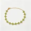 Pulseira Flor de Aço Inoxidável com Pétalas de Flor Coloridas Incrustadas com Zircônia Colorida - Joias para Venda no Atacado