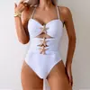Maiô sexy europeu e americano com estampa de estrela, que esconde a barriga e emagrece, com alças ajustáveis, para garotas estilosas em férias na praia e para nadar