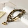 Diseño Chinoiserie Nuevo Chinoiserie Sándalo Verde Natural Pulsera de Sándalo Multi-Círculo Bodhi Pulsera para Hombre Juguete Cultural Rosario de Mano Nicho