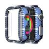 Adecuado para funda protectora Apple Watch 10, Doble fila de diamantes incrustados, Marco de PC hueco con diamantes, Funda para iWatch S11