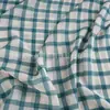 Chiffon de Seda Simulada 75D Série Xadrez Primavera e Verão Camisa de Vestir Fina Tecido de Proteção Solar