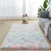 Tapete de pelúcia de pelo longo Amazon transfronteiriço, tapete de chão para sala de estar e quarto, tapete tie-dye, tapete de cabeceira, atacado de fábrica