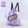 Bolsa de Natación para Niños, Mochila de Dibujos Animados Linda para Estudiantes, Bolsa de Almacenamiento Impermeable Portátil de Doble Capa para Separación Seca y Húmeda para Hombres y Mujeres