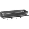 Estante de Almacenamiento de Cocina sin Taladro Montado en Pared Soporte para Cuchillos de Acero Inoxidable Estante de Especias de Múltiples Niveles Estante de Almacenamiento Multifuncional Acero al Carbono