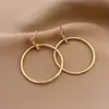2025 Nuevo Pendiente de Moda de Alto Nivel con Sentido de Nicho Pendiente de Aguja de Plata Simple Lujo Ligero Pendientes de Círculo Grande Pendientes para Mujer