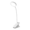 Lámpara de Mesa LED Tipo Pinza Protección Ocular Lámpara de Estudio Hogareña Recargable Enchufable Lámpara para Dormitorio Universitario Lámpara de Mesita de Noche