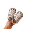 Sandalias Cerradas para Niñas Verano 2025 Nuevos Zapatos Infantiles Zapatos de Princesa Suela Suave Plata Beige Estilo Chanel