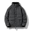 Jaqueta listrada masculina estilo coreano solto 2023 Inverno novo casaco de casal quente engrossado simples moda elegante