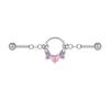 Moda Transfronteriza Europea y Americana Aretes de Tuerca para Hueso de la Oreja con Forma de Corazón y Mariposa, Aretes Puente para la Oreja de Acero de Titanio de Alta Gama, Venta al por Mayor de Fábrica de Joyería para Perforaciones
