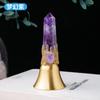 Sino Coluna de Cristal Natural, Sino de Latão Escovado, Sino de Mão, Adereços Europeus e Americanos de Halloween, Itens Decorativos, Presentes Culturais e Criativos