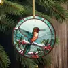 Adornos Navideños Populares Transfronterizos Redondos de Acrílico Decoraciones Colgantes Papá Noel Reno Muñeco de Nieve Dibujos Animados Adornos de Árbol de Navidad