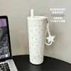 Termo Original Cielo Estrellado 316 Taza con Popote para Niñas, Taza de Agua de Apariencia Elegante, Taza de Gran Capacidad para Llevar al Salir